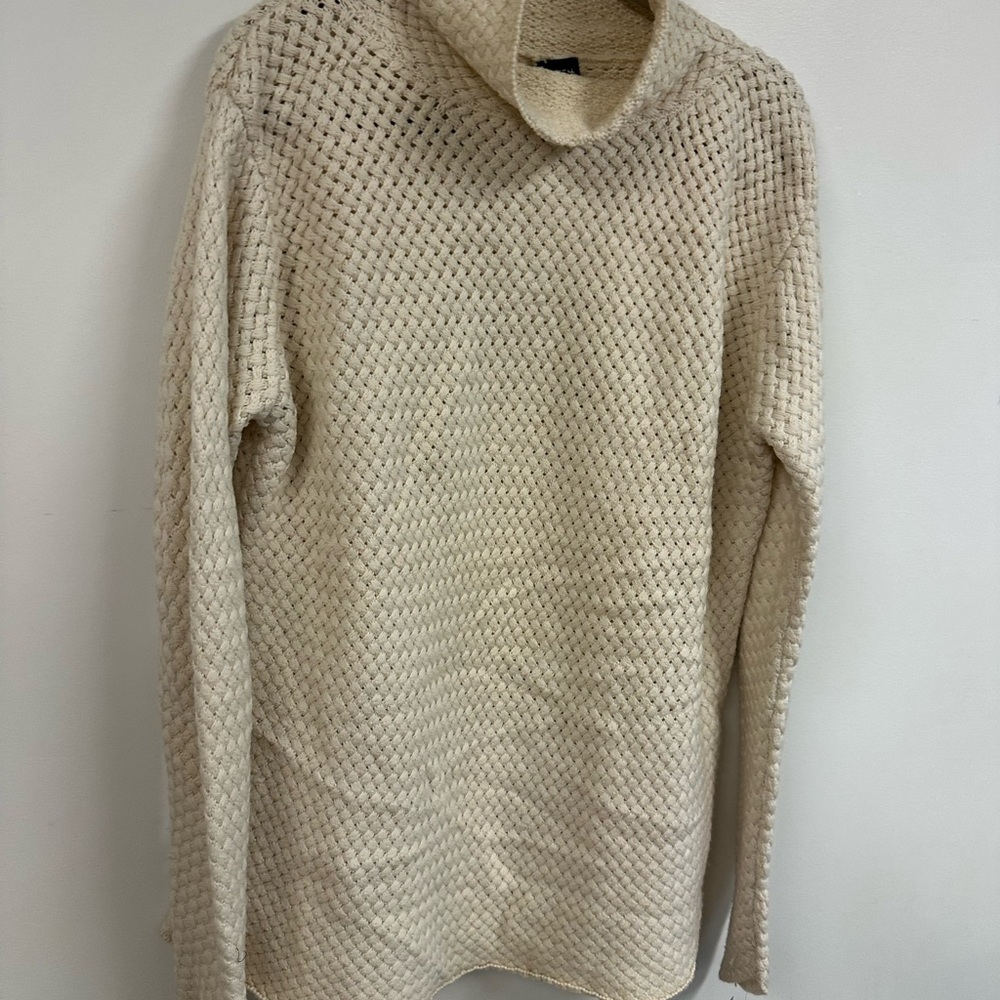 Eileen Fisher Cream Textured Knit Top